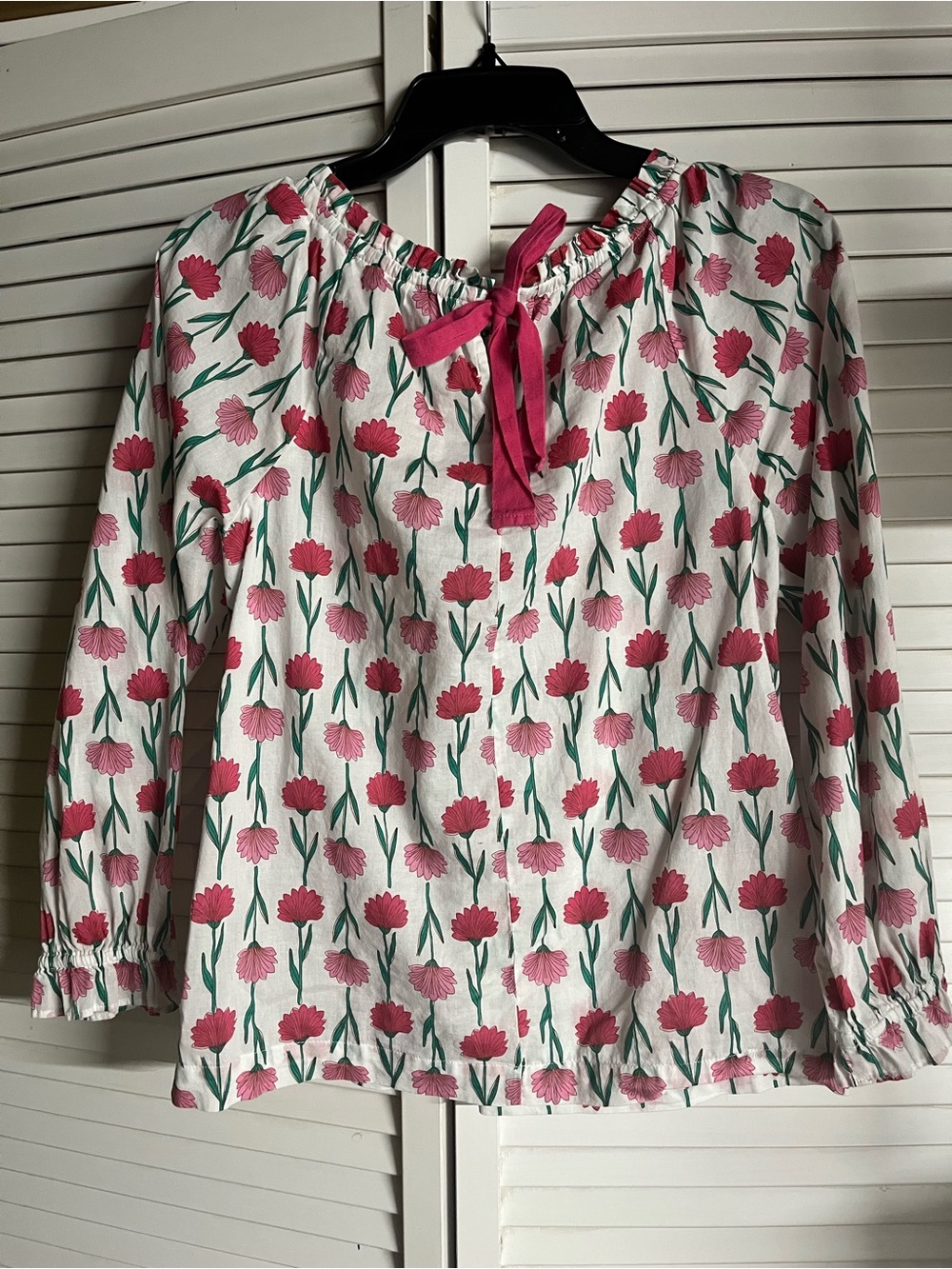 J. Crew White Blouse with Pink Floral Print - Picture 7 of 8